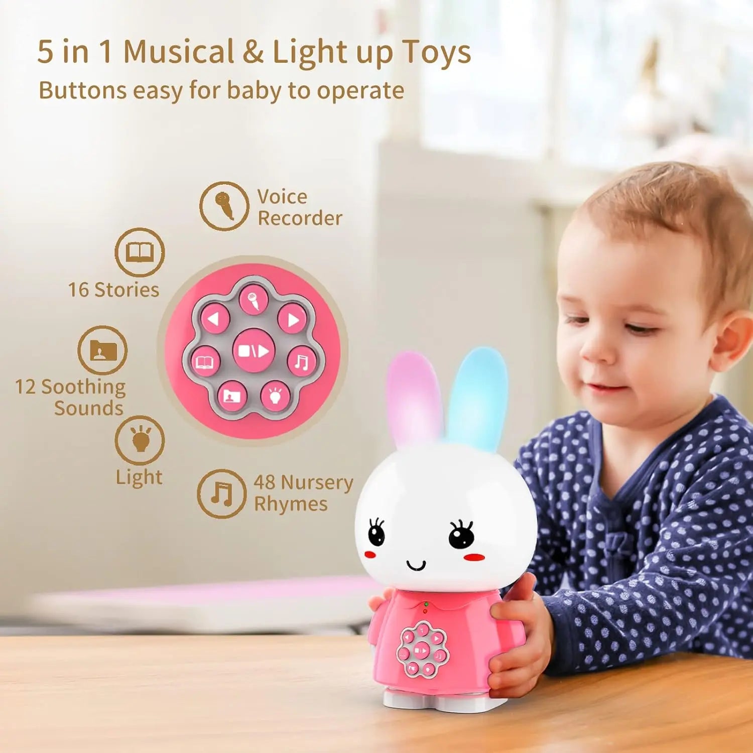 alilo Honey Bunny Bedroom Story Music Player